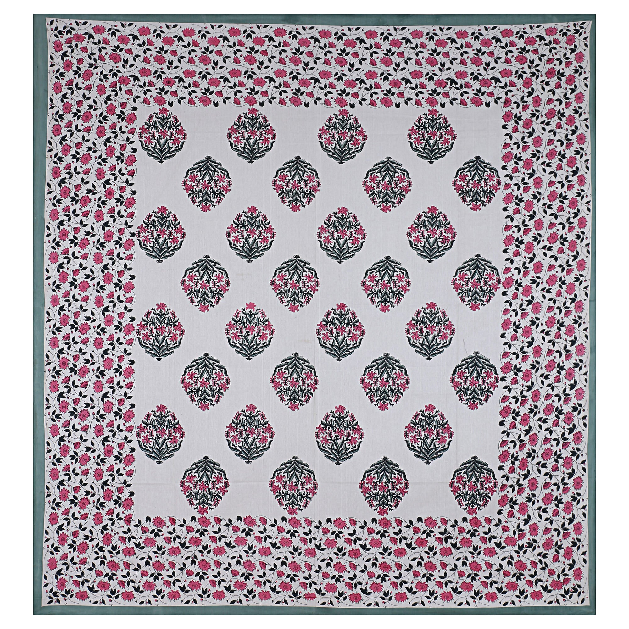 Eco Collection Cotton Floral Print Double Bedsheet with 2 Pillow Covers | 90x100 Inches