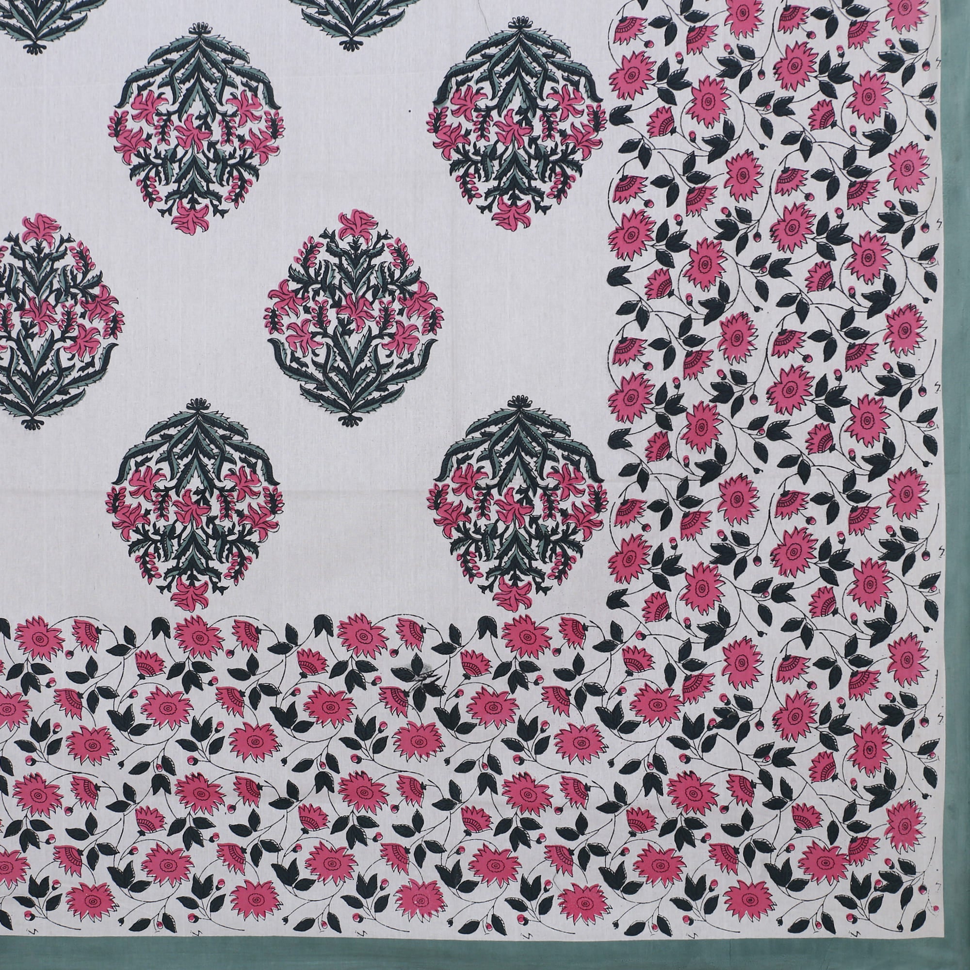 Eco Collection Cotton Floral Print Double Bedsheet with 2 Pillow Covers | 90x100 Inches