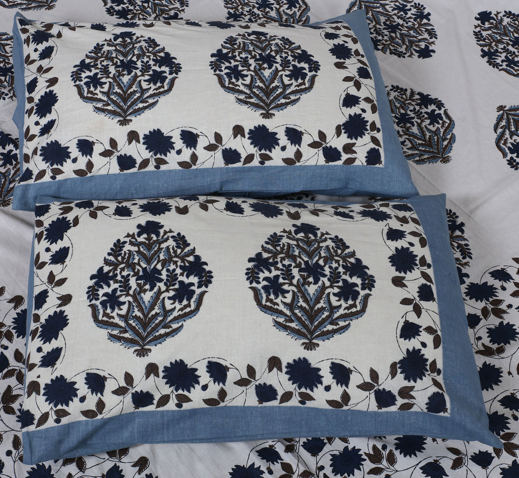 Eco Collection Cotton Floral Print Double Bedsheet with 2 Pillow Covers | 90x100 Inches