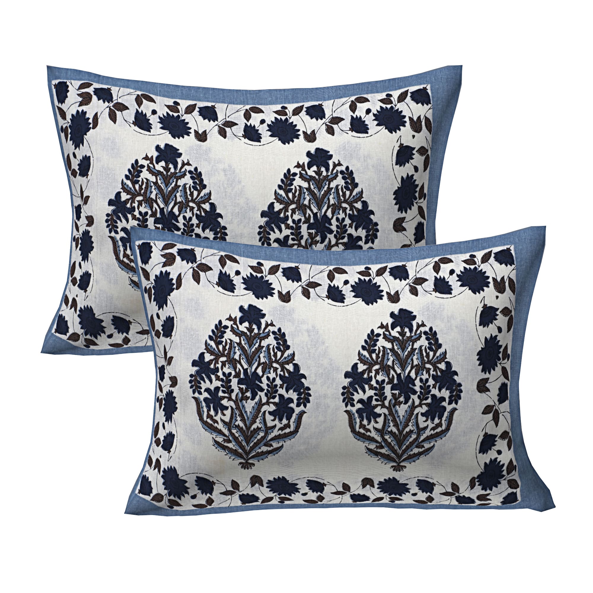 Eco Collection Cotton Floral Print Double Bedsheet with 2 Pillow Covers | 90x100 Inches