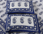 Eco Collection Cotton Paisley Print Double Bedsheet with 2 Pillow Covers | 90x100 Inches