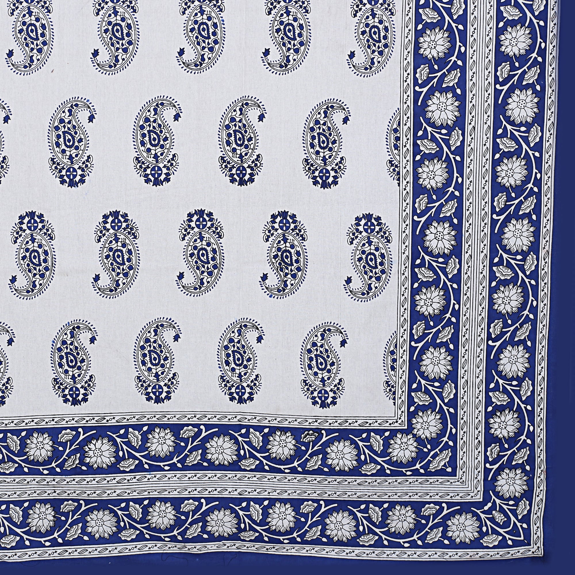 Eco Collection Cotton Paisley Print Double Bedsheet with 2 Pillow Covers | 90x100 Inches