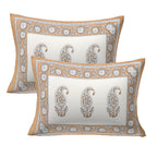 Eco Collection Cotton Paisley Print Double Bedsheet with 2 Pillow Covers | 90x100 Inches