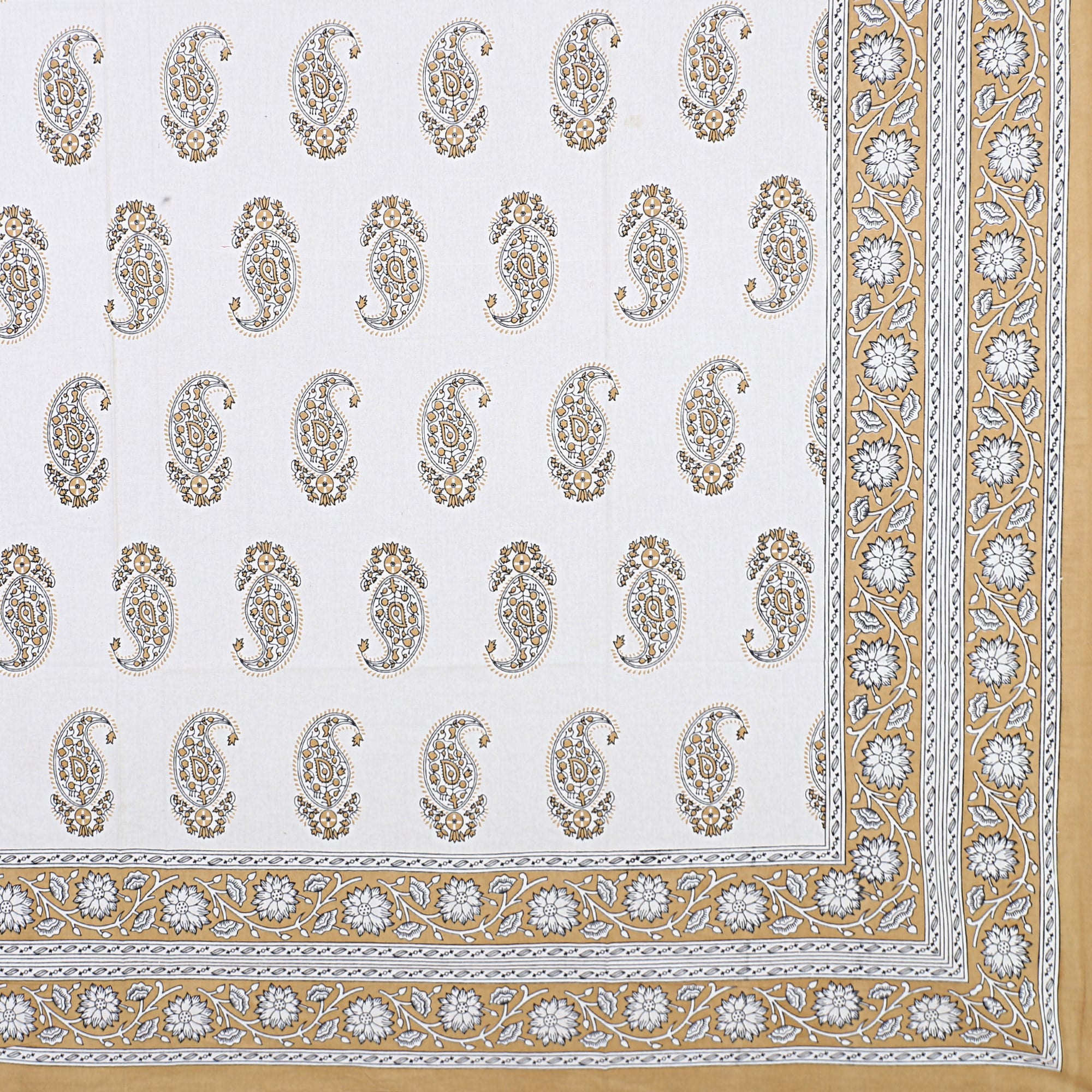 Eco Collection Cotton Paisley Print Double Bedsheet with 2 Pillow Covers | 90x100 Inches