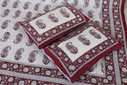 Eco Collection Cotton Paisley Print Double Bedsheet with 2 Pillow Covers | 90x100 Inches