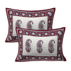 Eco Collection Cotton Paisley Print Double Bedsheet with 2 Pillow Covers | 90x100 Inches