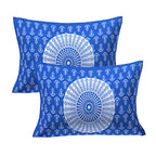 Eco Collection Traditional Round Mandala Cotton Bedsheet with 2 Pillow Covers | 90x100 Inches