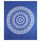 Eco Collection Traditional Round Mandala Cotton Bedsheet with 2 Pillow Covers | 90x100 Inches