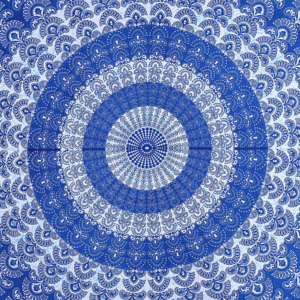 Eco Collection Traditional Round Mandala Cotton Bedsheet with 2 Pillow Covers | 90x100 Inches