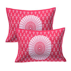 Eco Collection Traditional Round Mandala Cotton Bedsheet with 2 Pillow Covers | 90x100 Inches