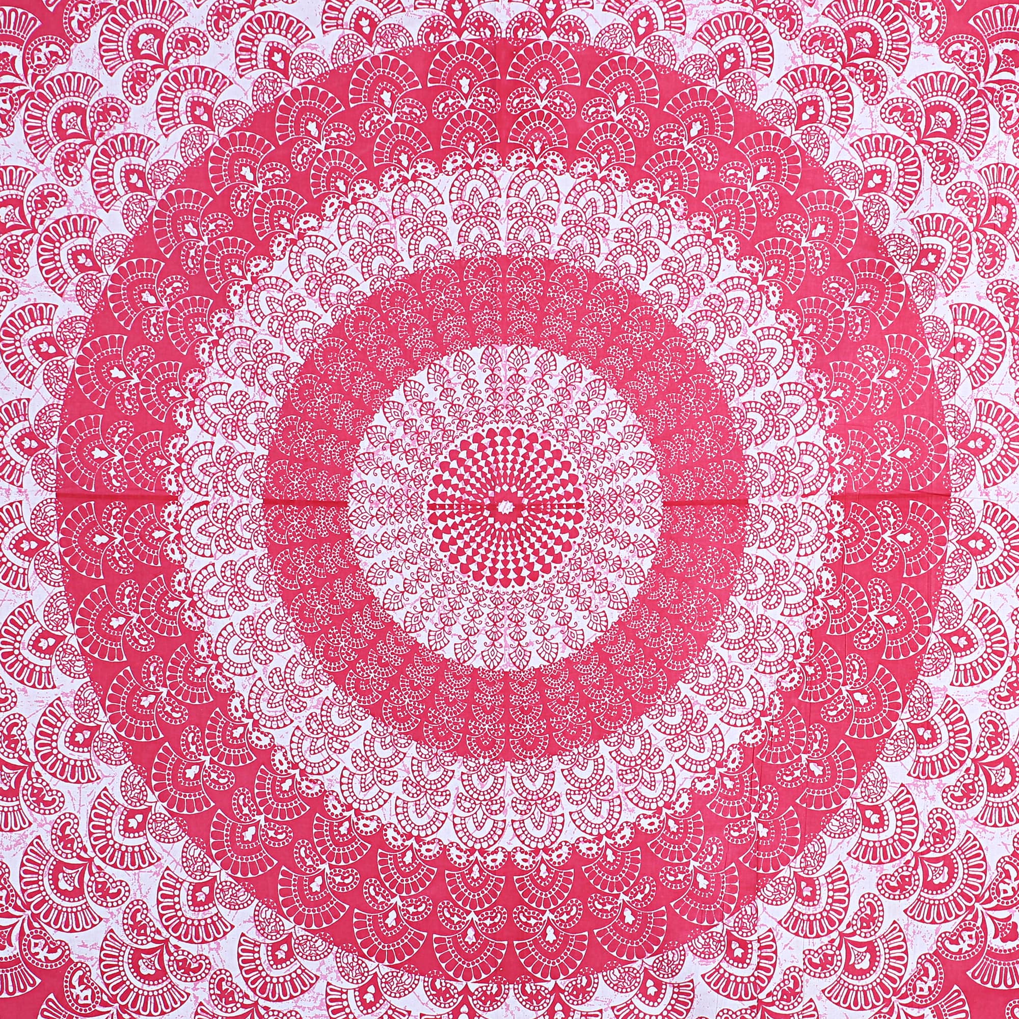 Eco Collection Traditional Round Mandala Cotton Bedsheet with 2 Pillow Covers | 90x100 Inches