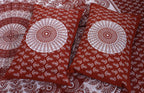 Eco Collection Traditional Round Mandala Cotton Bedsheet with 2 Pillow Covers | 90x100 Inches