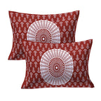 Eco Collection Traditional Round Mandala Cotton Bedsheet with 2 Pillow Covers | 90x100 Inches