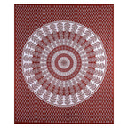 Eco Collection Traditional Round Mandala Cotton Bedsheet with 2 Pillow Covers | 90x100 Inches