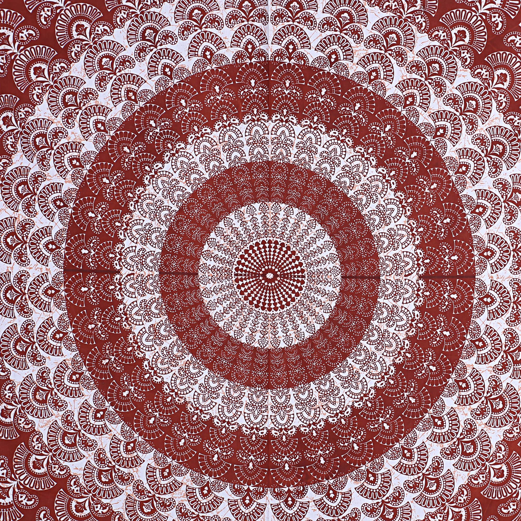 Eco Collection Traditional Round Mandala Cotton Bedsheet with 2 Pillow Covers | 90x100 Inches