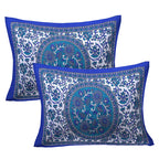 Eco Collection Star Mandala Cotton Bedsheet with 2 Pillow Covers | Premium 70x100 Inches