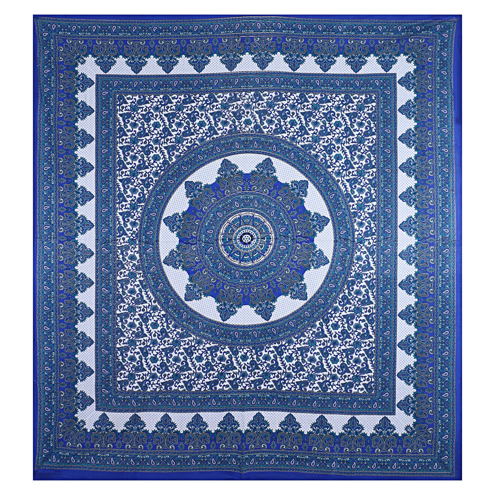 Eco Collection Star Mandala Cotton Bedsheet with 2 Pillow Covers | Premium 70x100 Inches