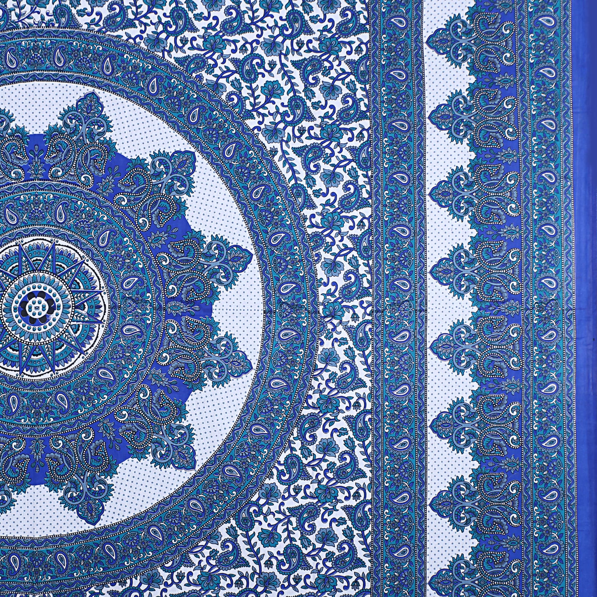 Eco Collection Star Mandala Cotton Bedsheet with 2 Pillow Covers | Premium 70x100 Inches