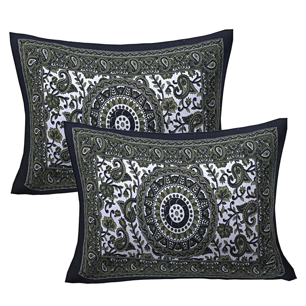 Eco Collection Star Mandala Cotton Bedsheet with 2 Pillow Covers | Premium 70x100 Inches