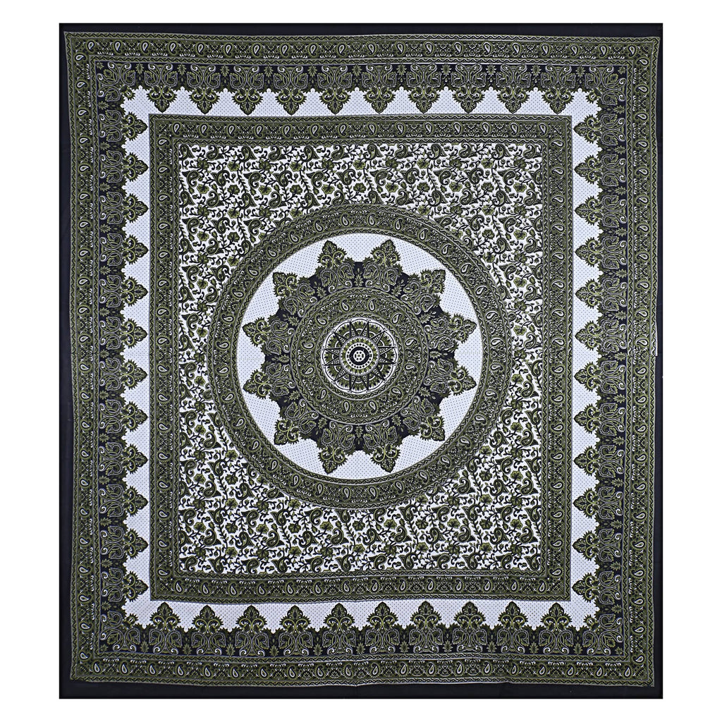 Eco Collection Star Mandala Cotton Bedsheet with 2 Pillow Covers | Premium 70x100 Inches
