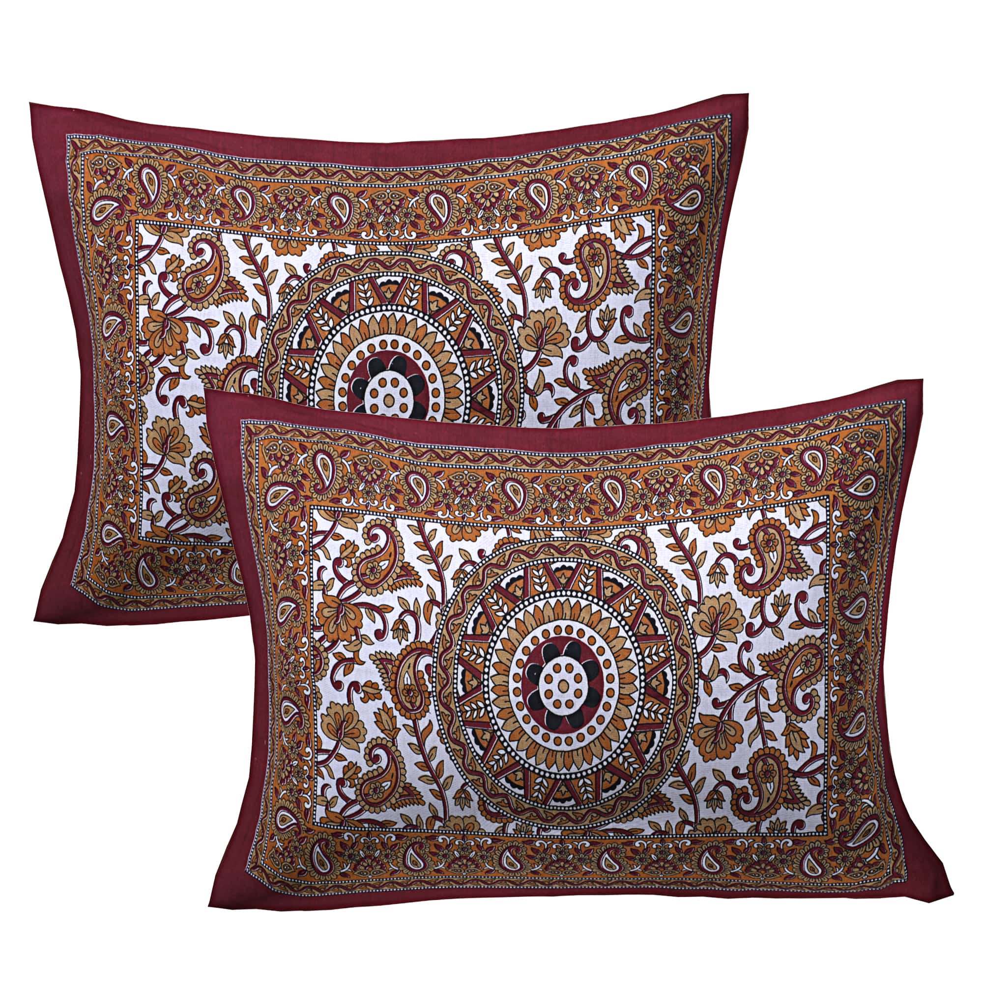Eco Collection Star Mandala Cotton Bedsheet with 2 Pillow Covers | Premium 70x100 Inches