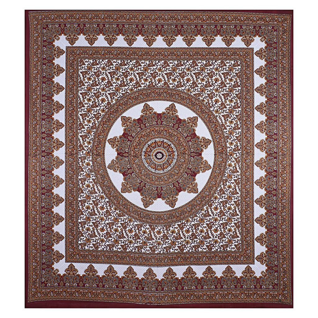Eco Collection Star Mandala Cotton Bedsheet with 2 Pillow Covers | Premium 70x100 Inches