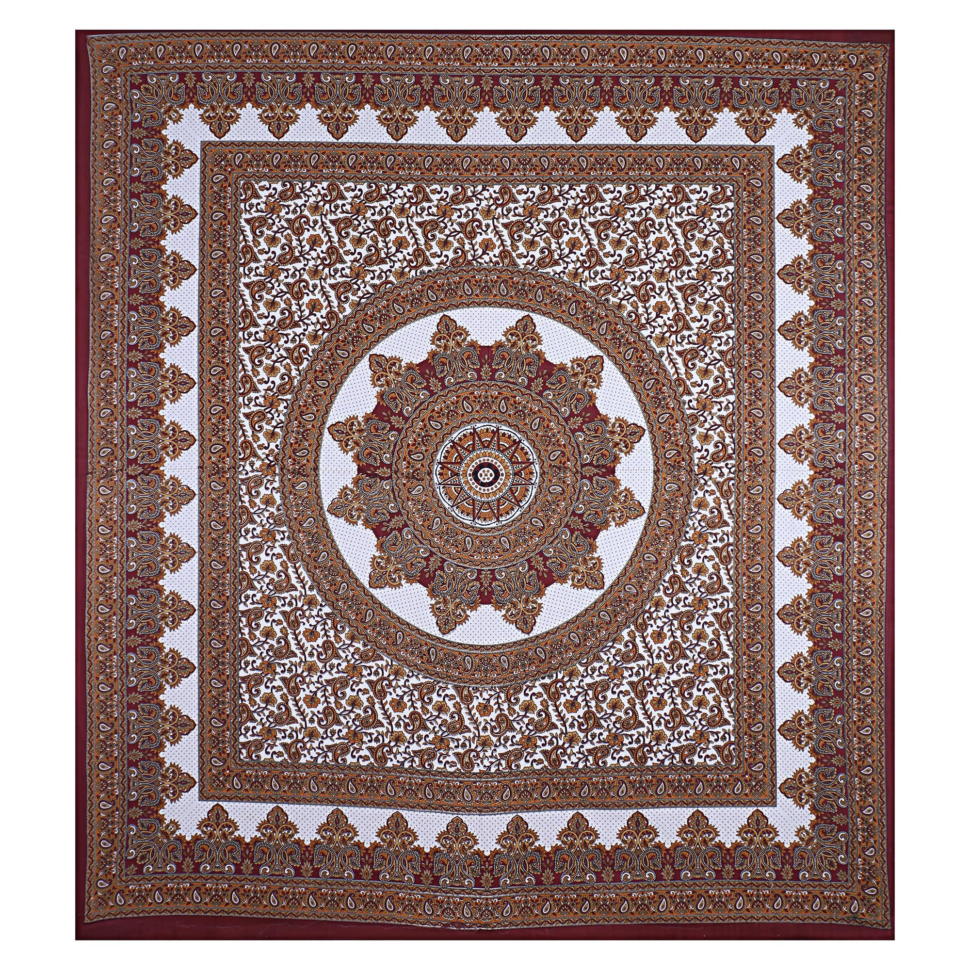 Eco Collection Star Mandala Cotton Bedsheet with 2 Pillow Covers | Premium 70x100 Inches