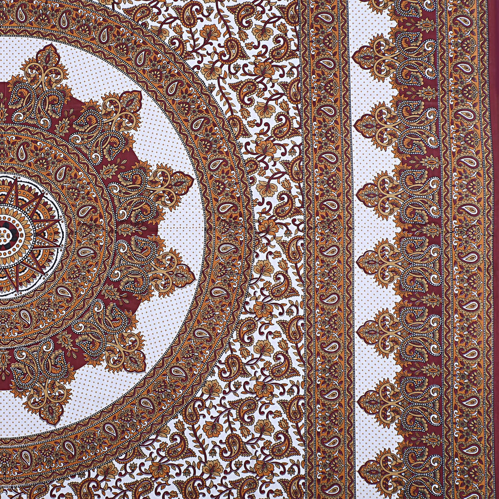 Eco Collection Star Mandala Cotton Bedsheet with 2 Pillow Covers | Premium 70x100 Inches