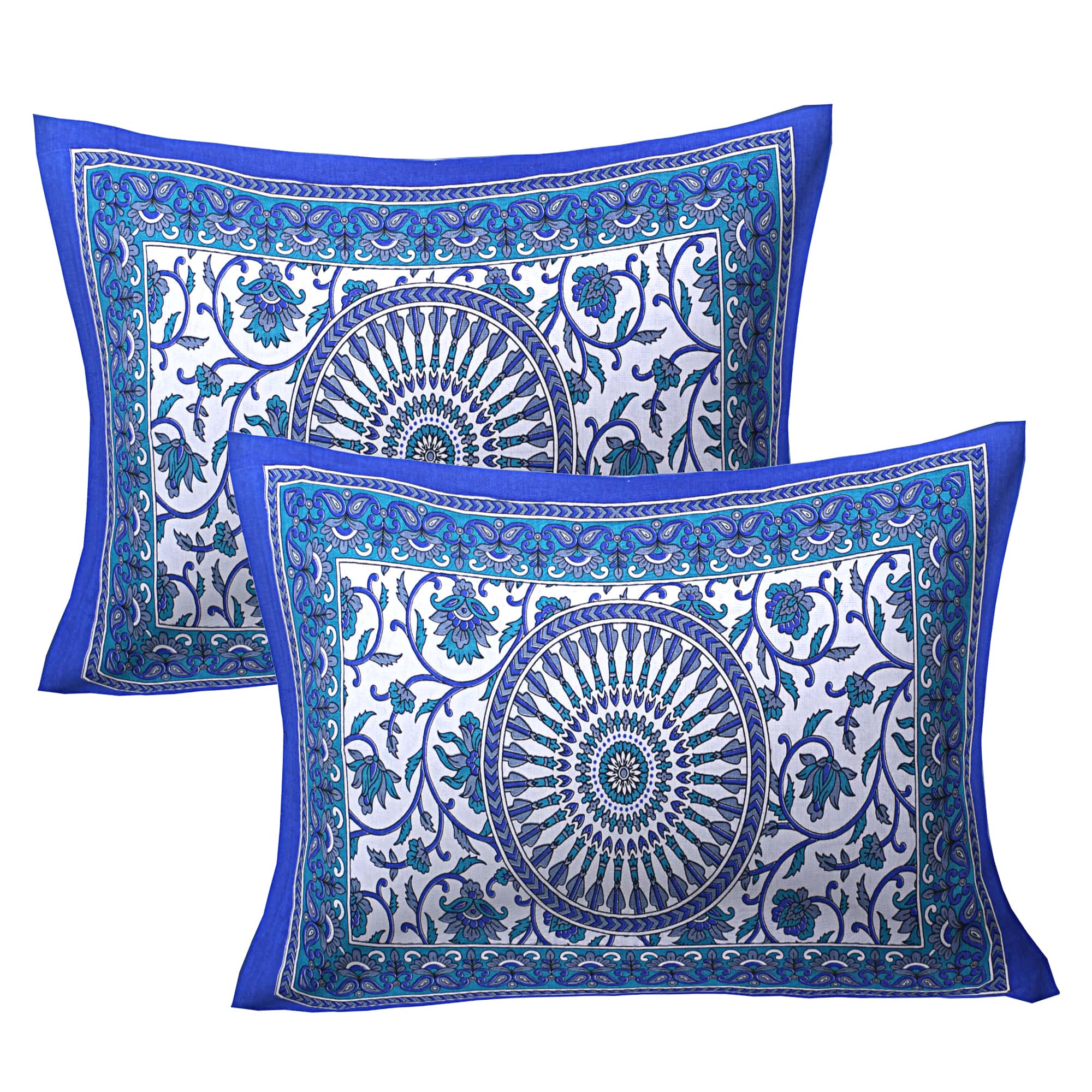 Eco Collection Mandala Print Cotton Bedsheet with 2 Pillow Covers | Premium 70x100 Inches