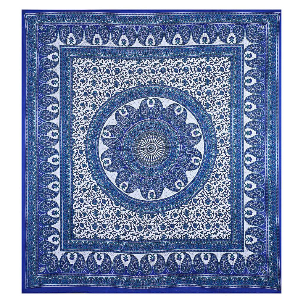 Eco Collection Mandala Print Cotton Bedsheet with 2 Pillow Covers | Premium 70x100 Inches