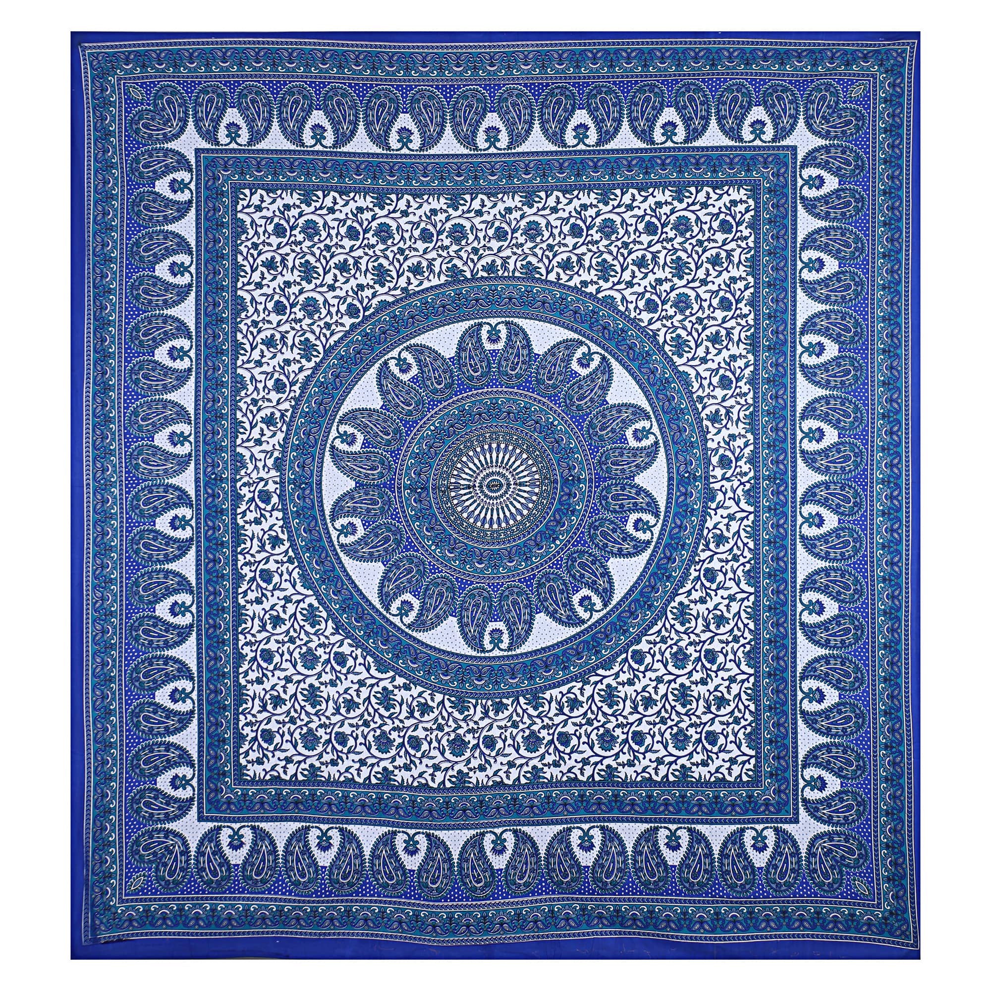 Eco Collection Mandala Print Cotton Bedsheet with 2 Pillow Covers | Premium 70x100 Inches