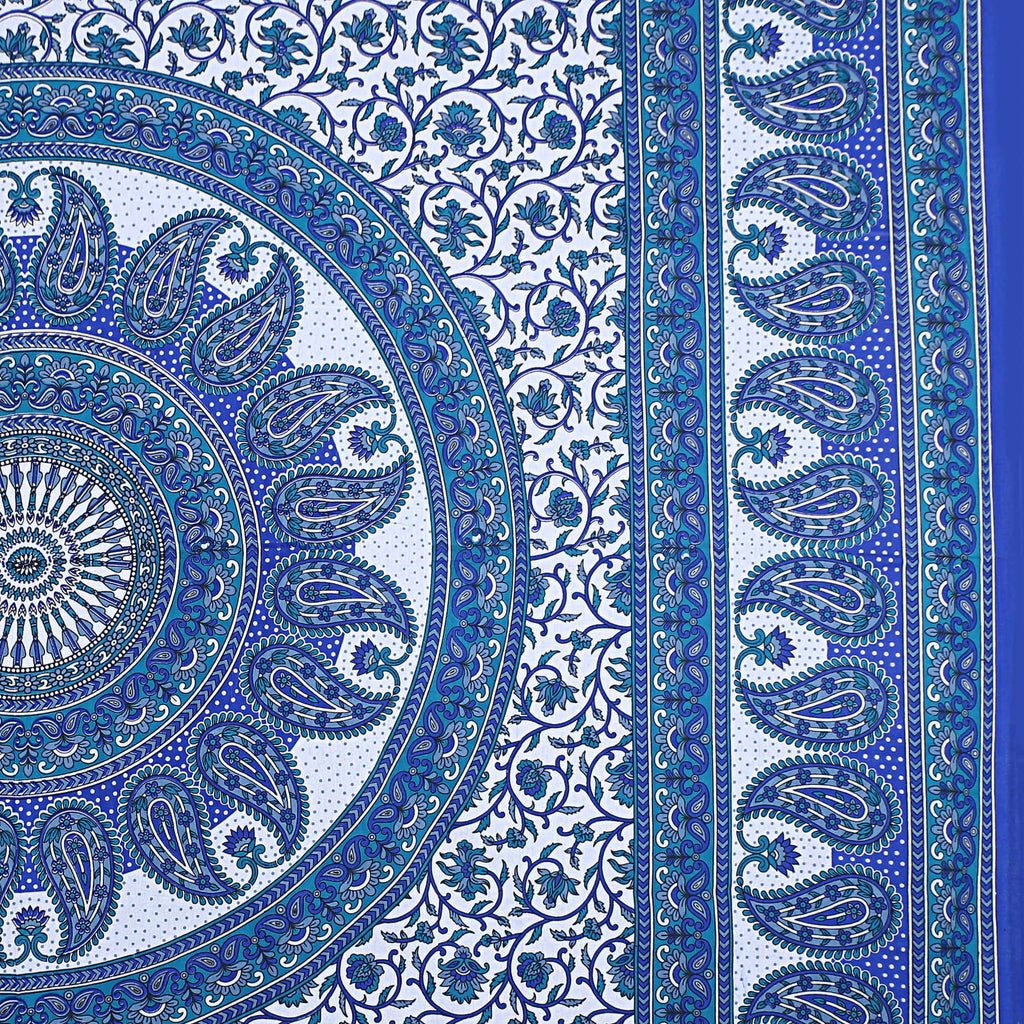 Eco Collection Mandala Print Cotton Bedsheet with 2 Pillow Covers | Premium 70x100 Inches