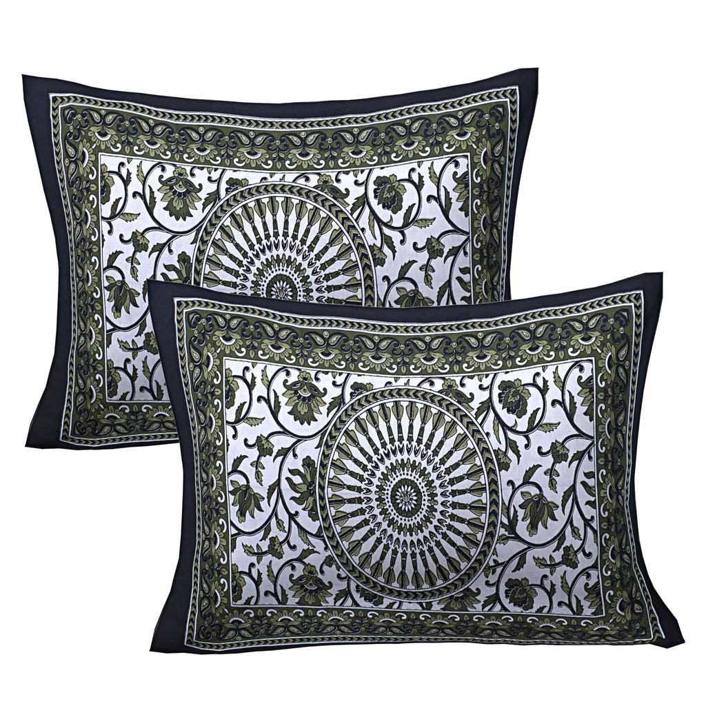 Eco Collection Mandala Print Cotton Bedsheet with 2 Pillow Covers | Premium 70x100 Inches