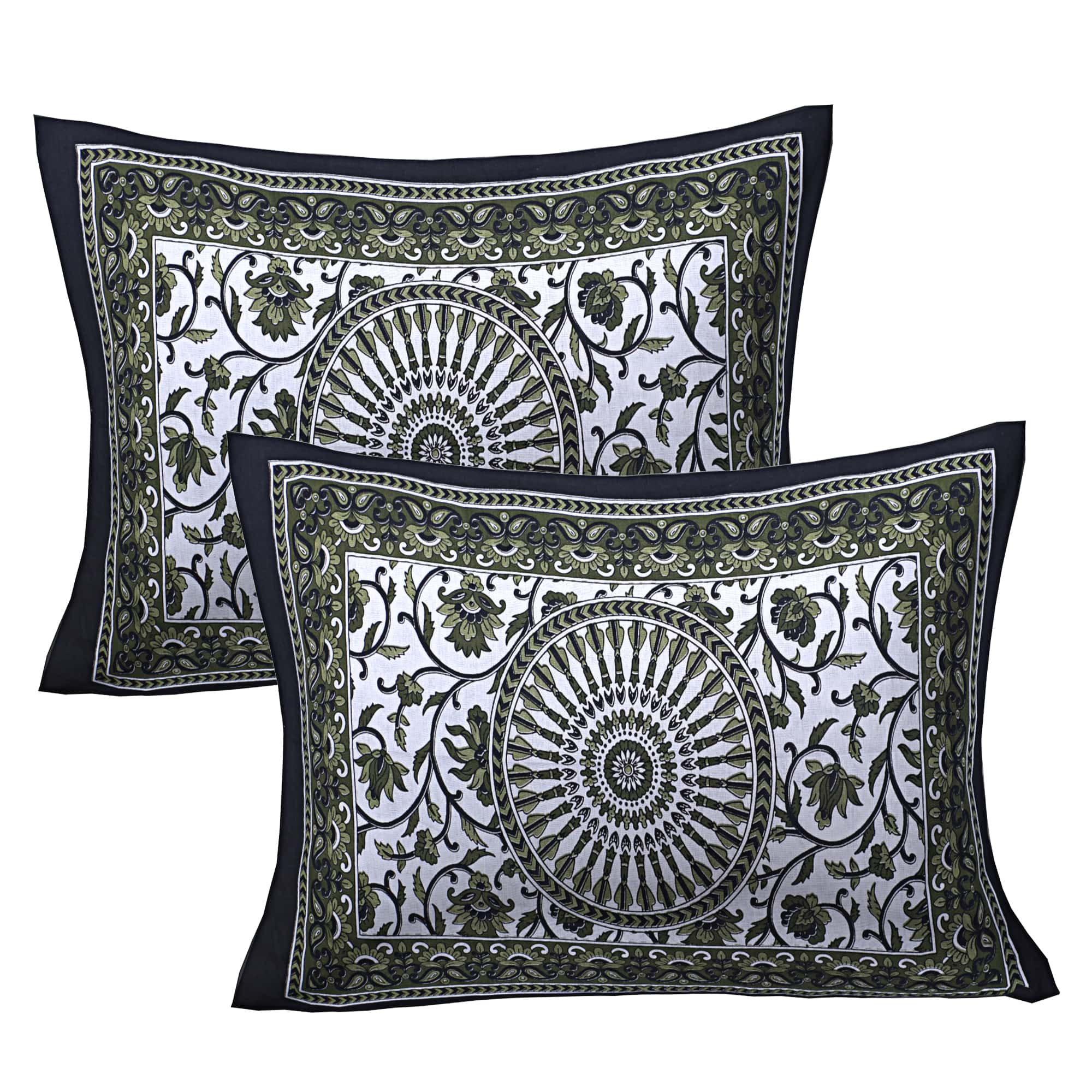 Eco Collection Mandala Print Cotton Bedsheet with 2 Pillow Covers | Premium 70x100 Inches