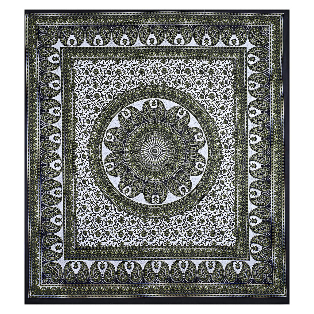 Eco Collection Mandala Print Cotton Bedsheet with 2 Pillow Covers | Premium 70x100 Inches