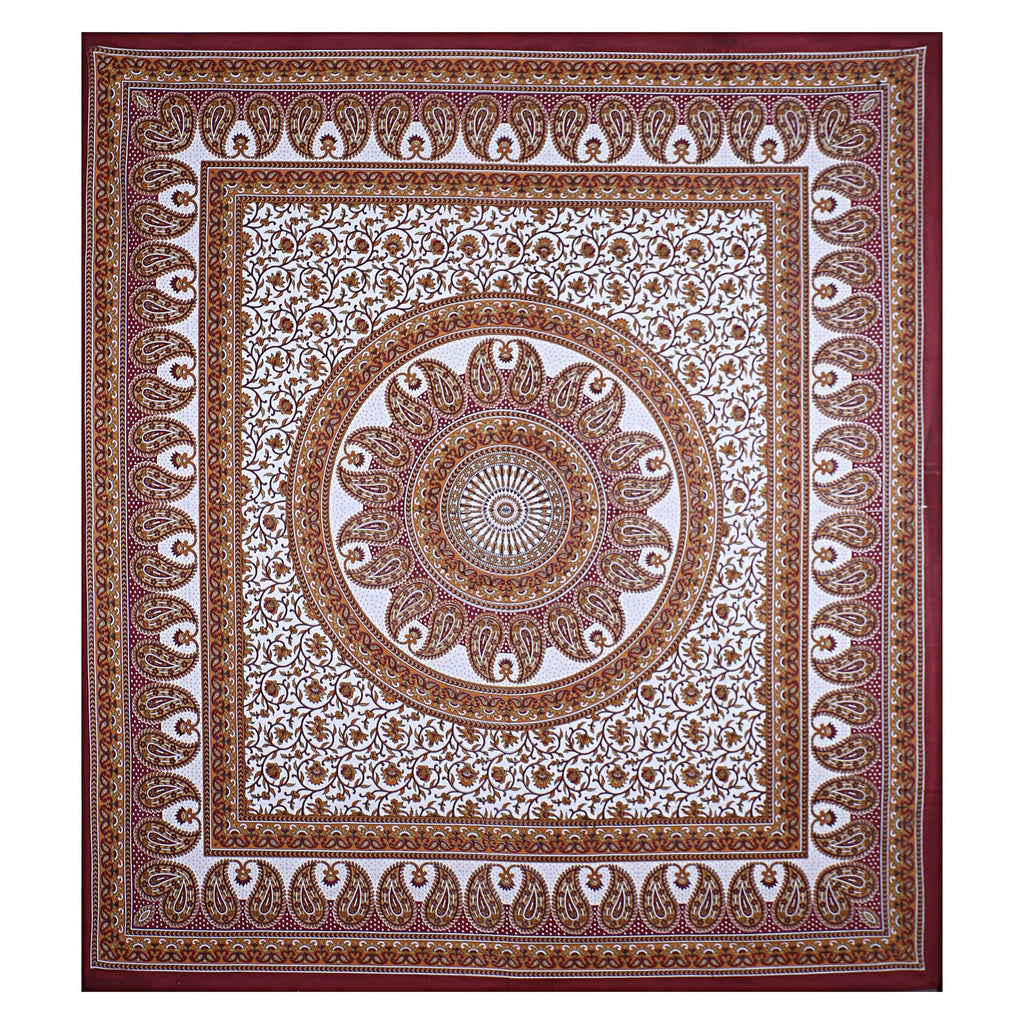 Eco Collection Mandala Print Cotton Bedsheet with 2 Pillow Covers | Premium 70x100 Inches