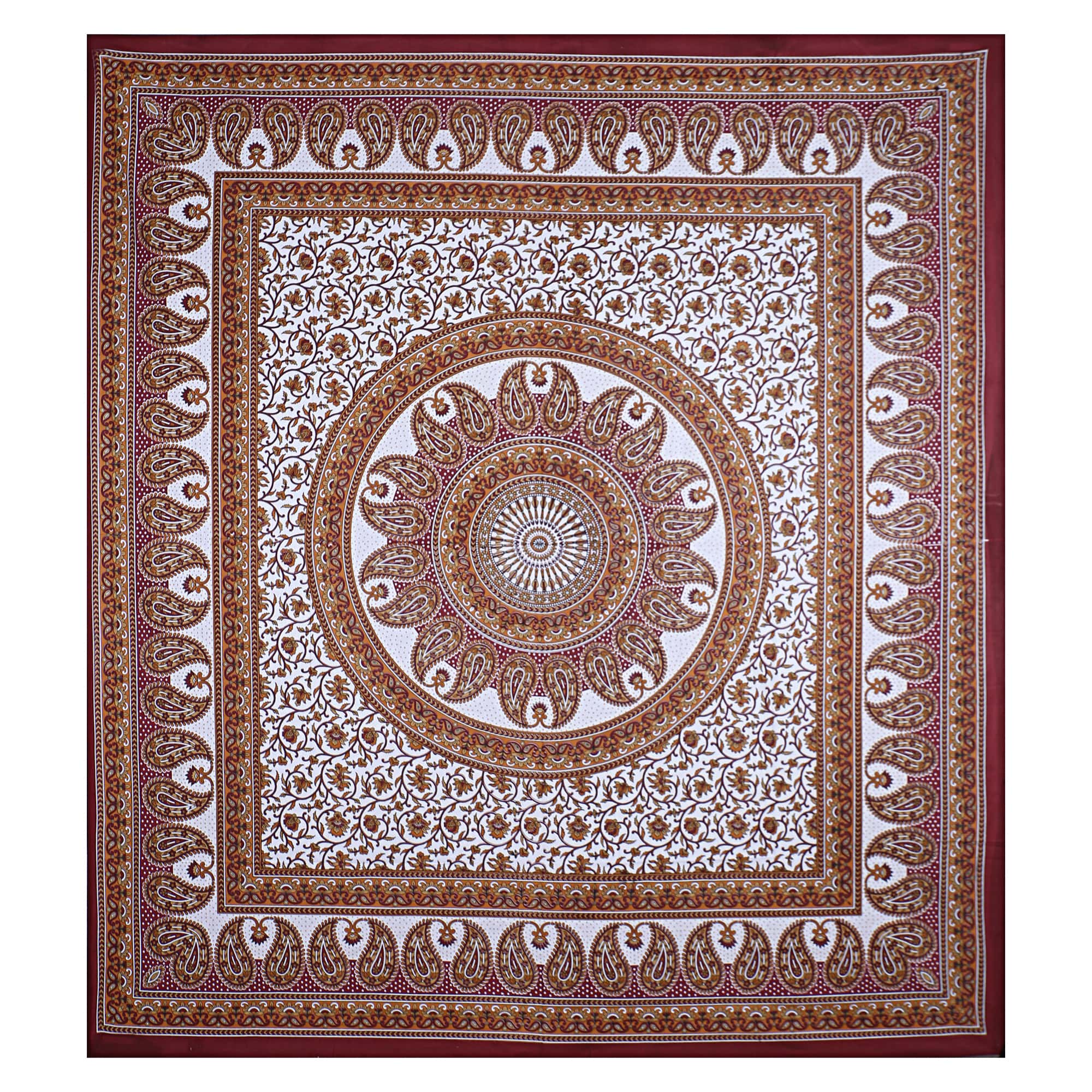 Eco Collection Mandala Print Cotton Bedsheet with 2 Pillow Covers | Premium 70x100 Inches