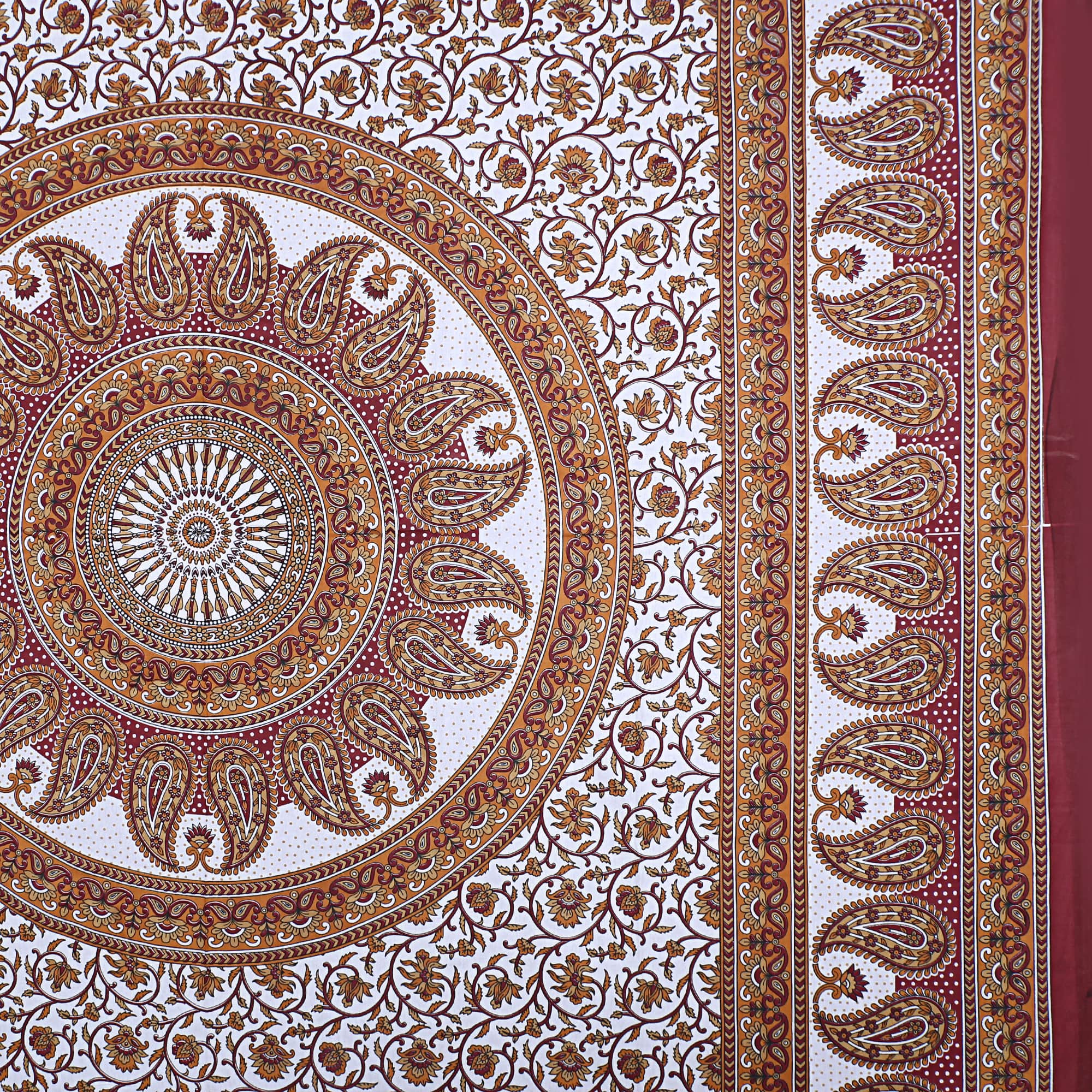 Eco Collection Mandala Print Cotton Bedsheet with 2 Pillow Covers | Premium 70x100 Inches