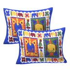 Eco Cotton Double Bedsheet with Traditional Block Tile Print – 90x100 Inches + 2 Pillow Covers