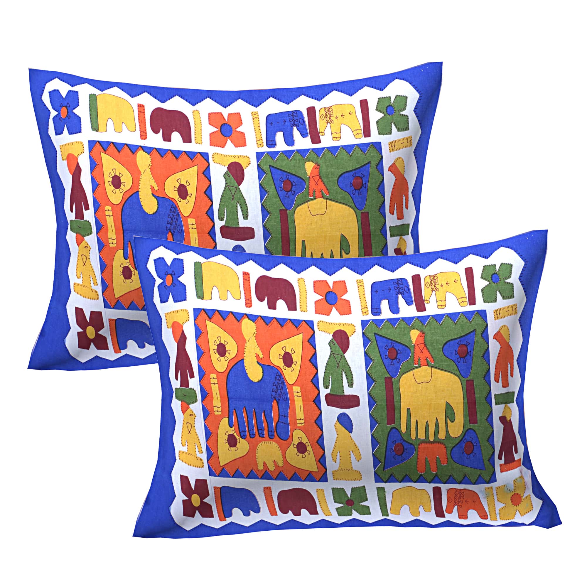 Eco Cotton Double Bedsheet with Traditional Block Tile Print – 90x100 Inches + 2 Pillow Covers