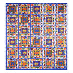 Eco Cotton Double Bedsheet with Traditional Block Tile Print – 90x100 Inches + 2 Pillow Covers