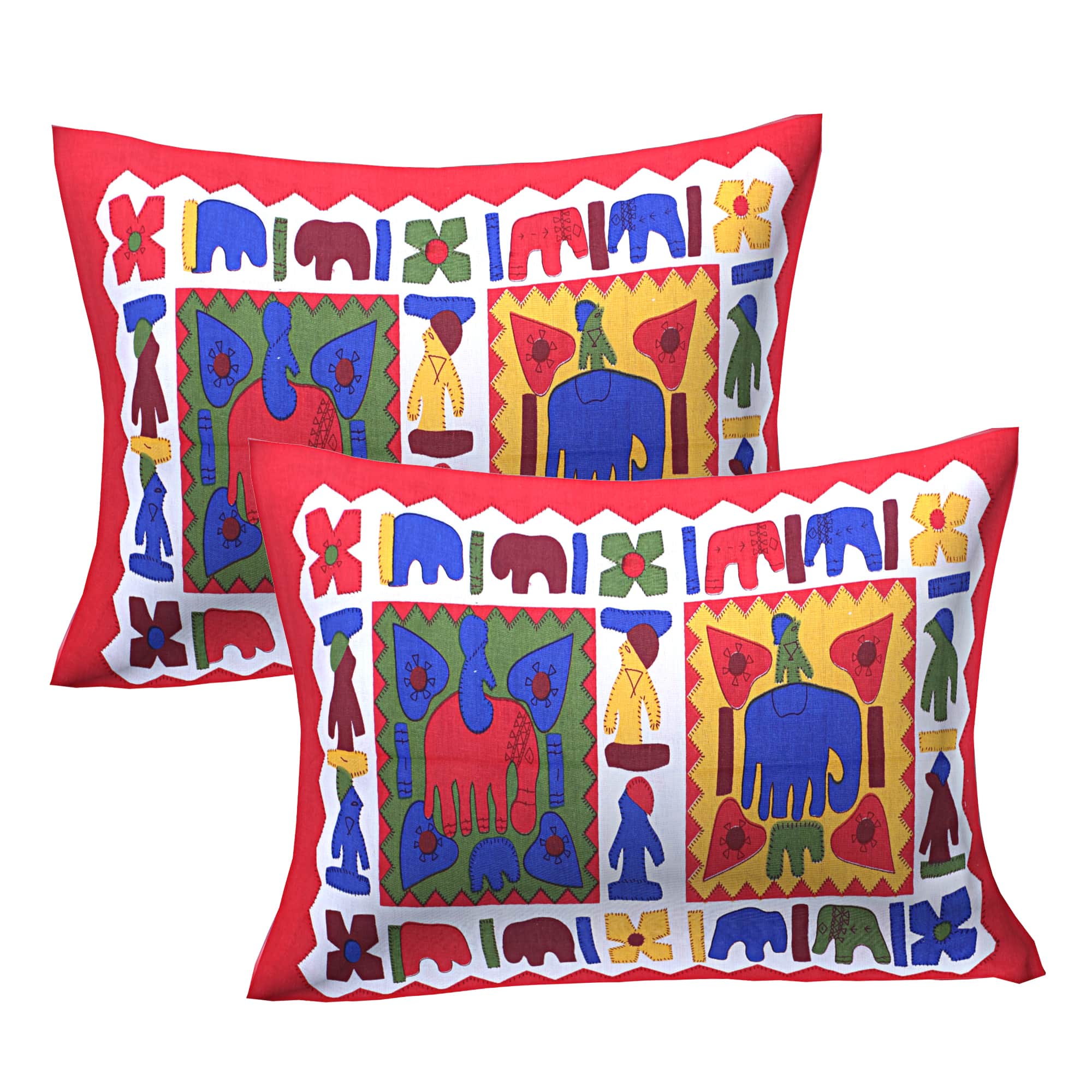 Eco Cotton Double Bedsheet with Traditional Block Tile Print – 90x100 Inches + 2 Pillow Covers