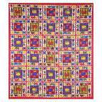 Eco Cotton Double Bedsheet with Traditional Block Tile Print – 90x100 Inches + 2 Pillow Covers