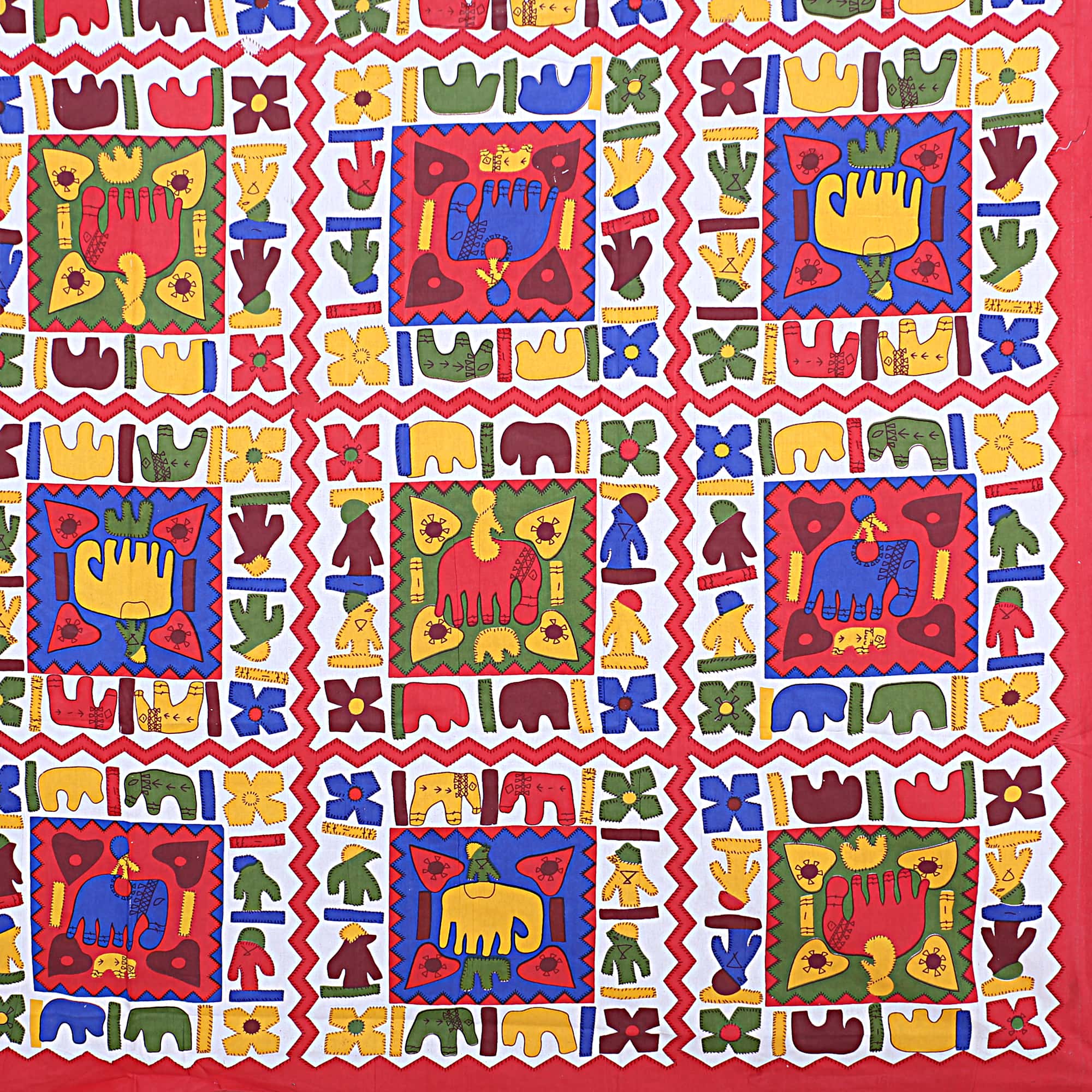 Eco Cotton Double Bedsheet with Traditional Block Tile Print – 90x100 Inches + 2 Pillow Covers