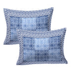 Eco Cotton Double Bedsheet with Geometric Tile Print – 90x100 Inches + 2 Pillow Covers