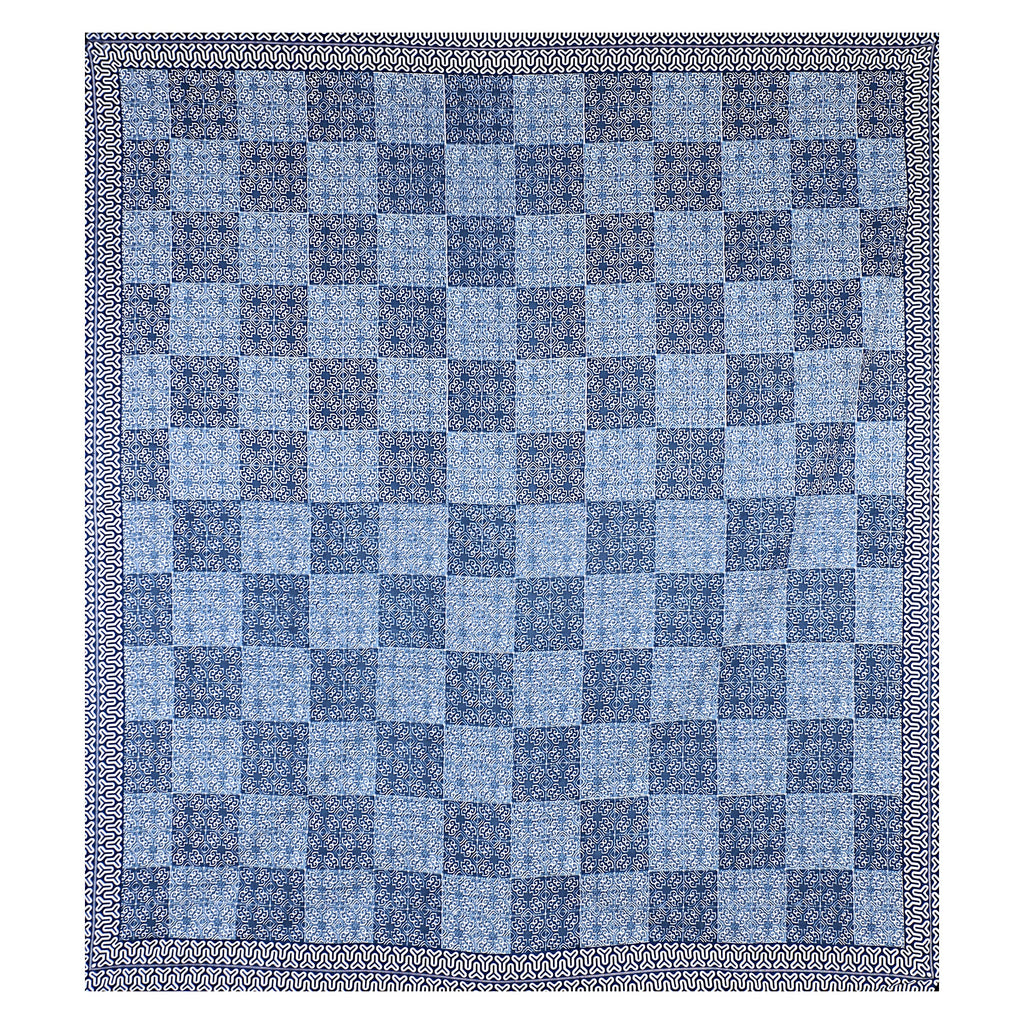 Eco Cotton Double Bedsheet with Geometric Tile Print – 90x100 Inches + 2 Pillow Covers