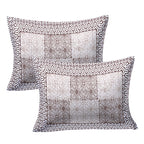 Eco Cotton Double Bedsheet with Geometric Tile Print – 90x100 Inches + 2 Pillow Covers