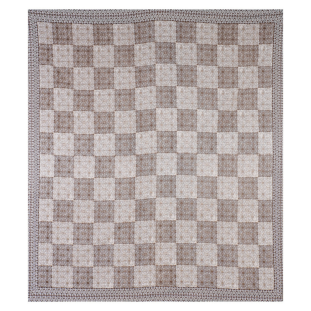 Eco Cotton Double Bedsheet with Geometric Tile Print – 90x100 Inches + 2 Pillow Covers