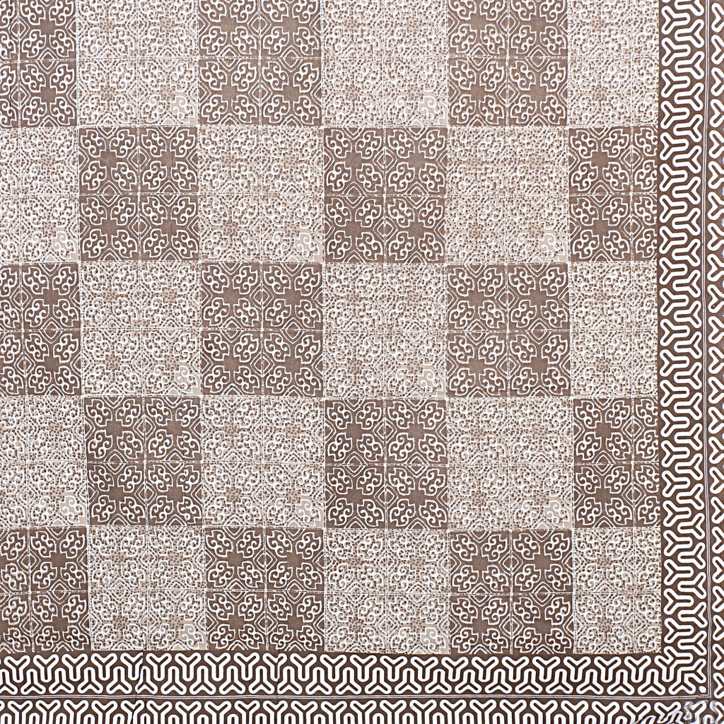 Eco Cotton Double Bedsheet with Geometric Tile Print – 90x100 Inches + 2 Pillow Covers