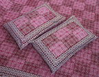 Eco Cotton Double Bedsheet with Geometric Tile Print – 90x100 Inches + 2 Pillow Covers